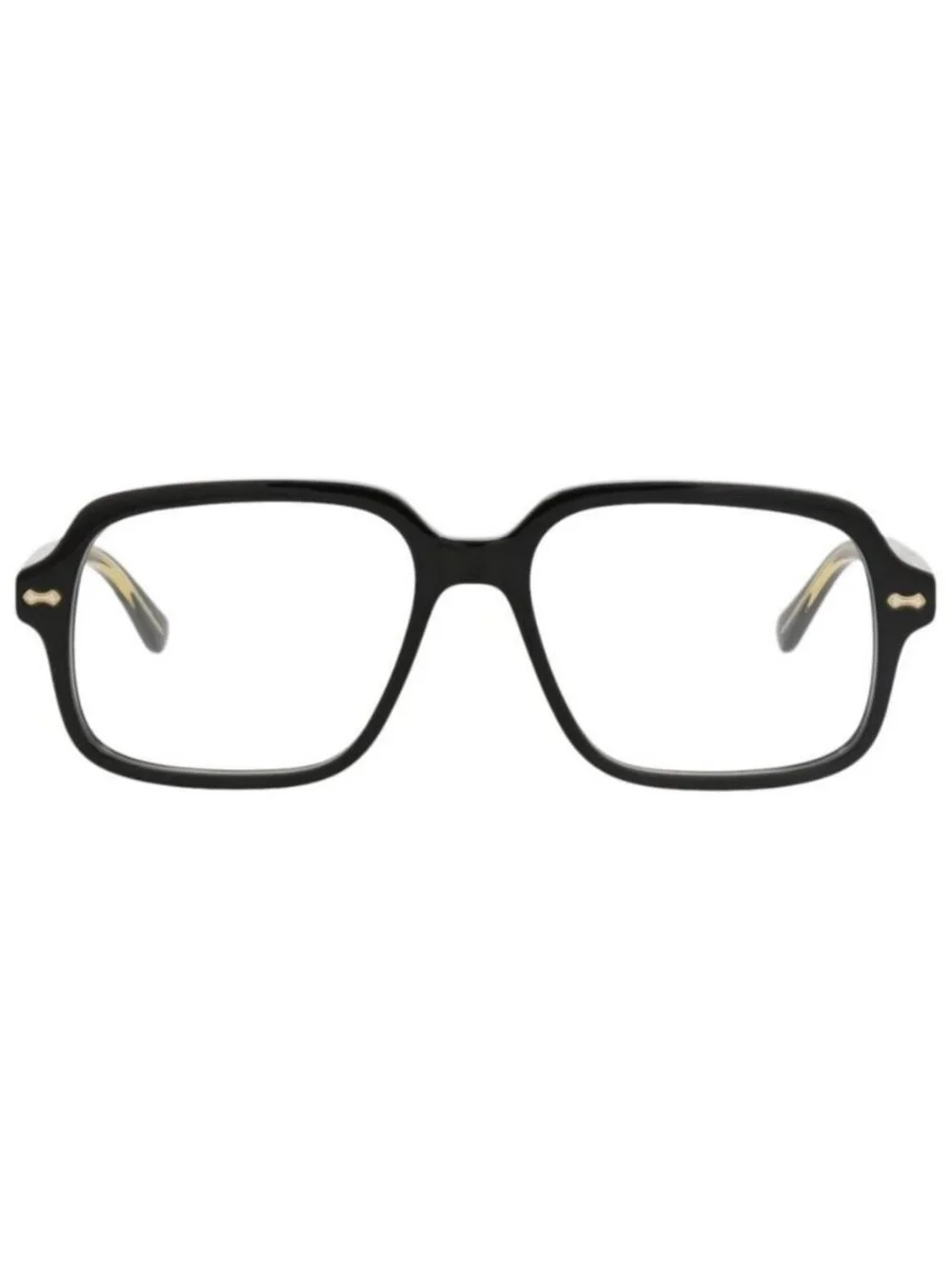 New Gucci Mens Square/Rectangle Black Black Transparent Fashion Designer Eyeglas
